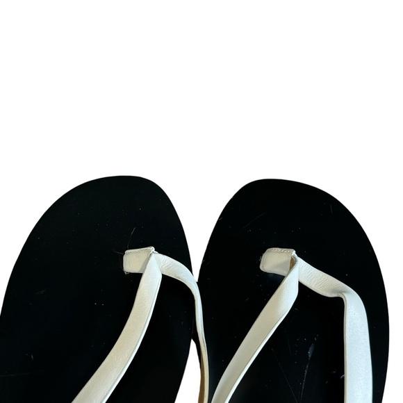 NEW Madewell The Gabi Thong Slide Sandal 9.5 Leather Black White - Picture 3 of 8